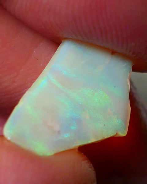 Coober Pedy Opal Rough / Rub /slice Light base 3.25cts Yellow/Green Dominant Multicolours HAS FRACTURES TO WORK AROUND 18x13x2mm NS193