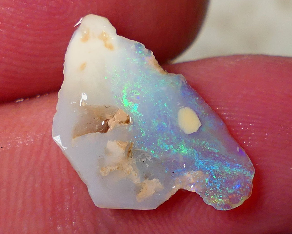 Lightning Ridge Rough / Rub Crystal opal 2.25cts Some Nice Light Blues & Greens 19x11x2mm NS190