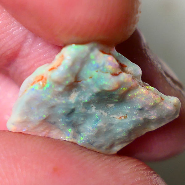 Mulga Rough Opal 5.00cts Dark Base Seam Nice Yellow/Orange Dominant M.fires to Cut / carve & polish 18x14x3mm NSW031