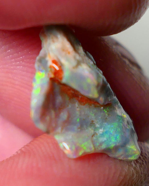 Mulga Rough Opal 3.75cts Dark Base Seam Nice Yellow/Orange Dominant M.fires to Cut / carve & polish 17x11x4mm NSW032