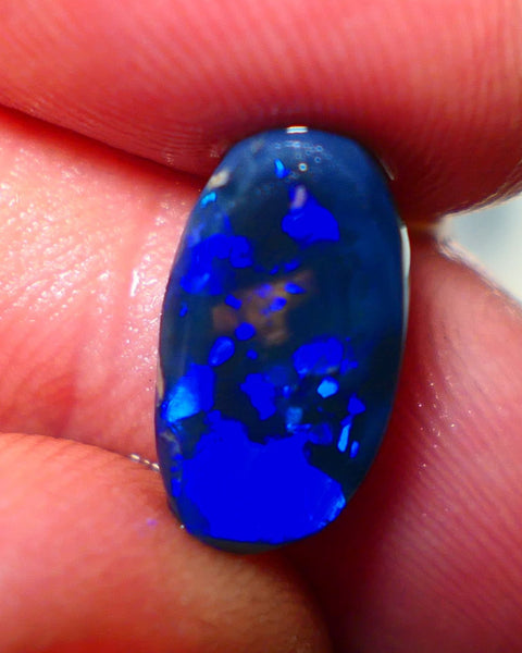 "Blocky Blues" on Black Crystal Opal Miners Bench® Knobby Rough Rub 2.90cts Stunning Bright Vibrant Blues 13x8x3.5mm NSA016