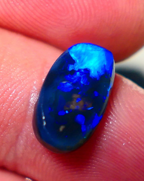 "Blocky Blues" on Black Crystal Opal Miners Bench® Knobby Rough Rub 2.90cts Stunning Bright Vibrant Blues 13x8x3.5mm NSA016