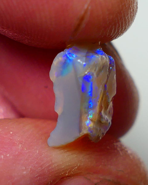 Lightning Ridge Rough Opal 4.00cts Crystal Base Gamble Knobby formation Gorgeous blue & Green fires 12x10x6mm NS305