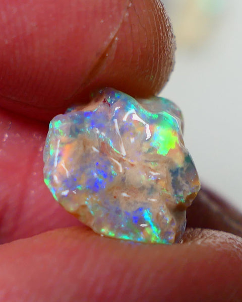 Lightning Ridge Rough Opal 3.70cts Dark Crystal Base Gamble Knobby formation Gorgeous Multifires 12x10x3mm NS300