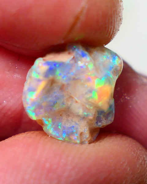 Lightning Ridge Rough Opal 3.70cts Dark Crystal Base Gamble Knobby formation Gorgeous Multifires 12x10x3mm NS300