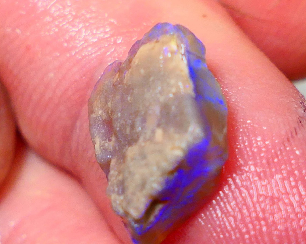 Lightning Ridge Rough Opal 3.75cts Dark Base Seam Bright Vibrant Gorgeous Teal / Blue Bar to Cut 12x9x4mm NS315