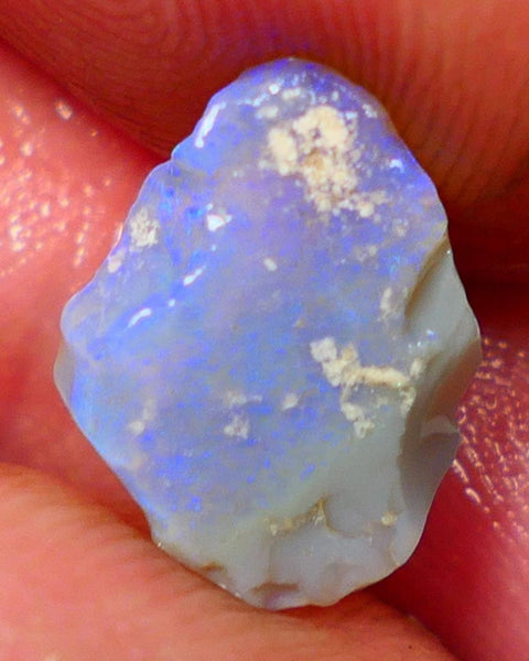 Lightning Ridge Rough Opal 2.25cts Dark Base Seam Bright  Blue Bar 12x10x3mm NS340