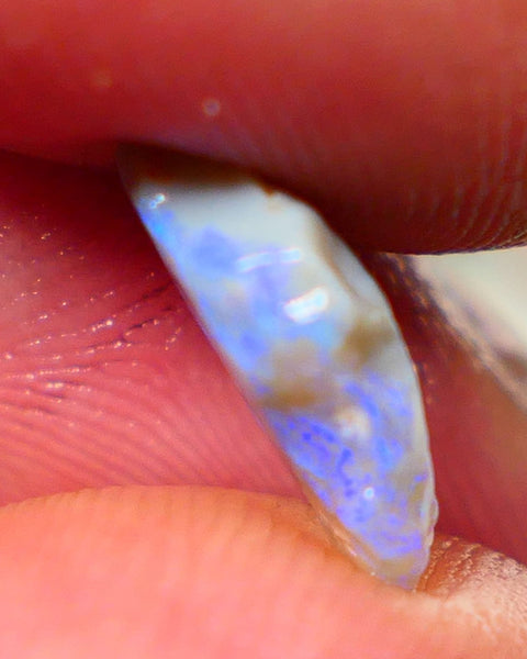 Lightning Ridge Rough Opal 2.25cts Dark Base Seam Bright  Blue Bar 12x10x3mm NS340