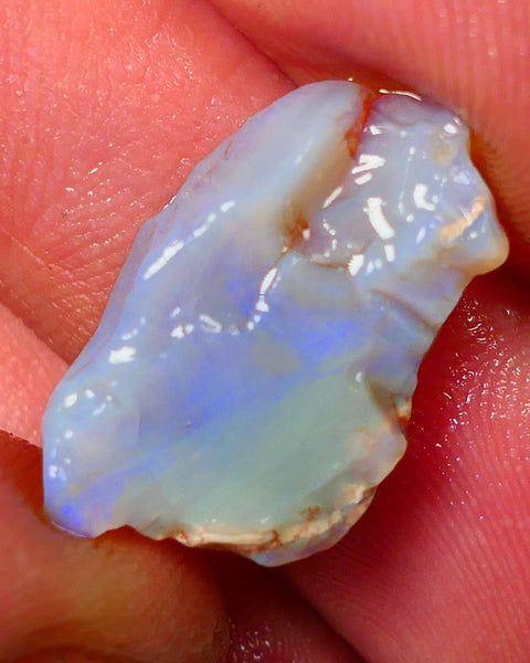 Lightning Ridge Rough Opal 11cts Crystal Base Seam Nice Blue Bar 23x13x6mm NS341