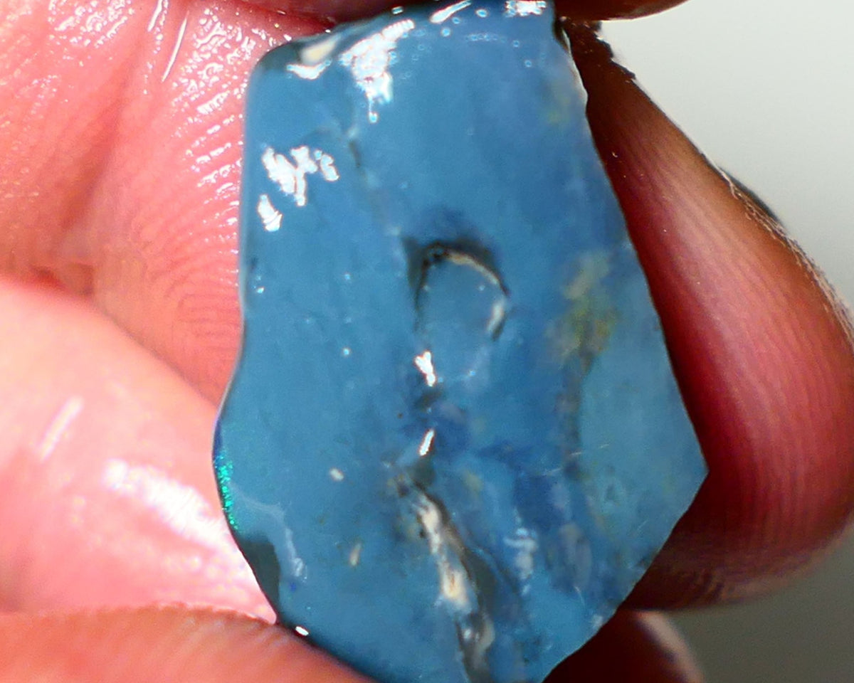 Lightning Ridge Rough Rub Opal 10.00cts Black Base Seam Bright  Gorgeous exposed Vibrant Multifires 23x14x4mm NS351