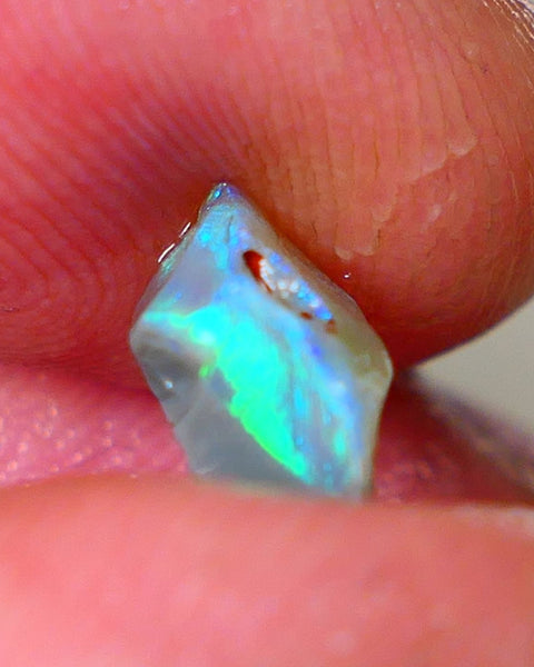 Lightning Ridge Little Bright Vibrant Vivid Seam Gem to cut 1.60cts Electric Blues/Greens 10x6x5mm NS357