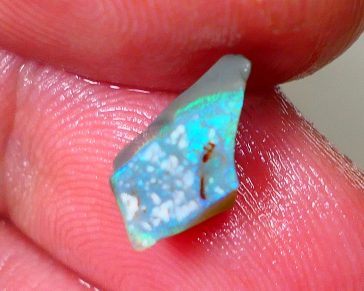 Lightning Ridge Little Bright Vibrant Vivid Seam Gem to cut 1.60cts Electric Blues/Greens 10x6x5mm NS357