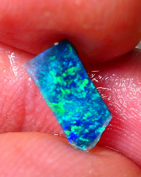 THANK U  AUCTION Gorgeous L/Ridge Black opal rub/rough/preform 0.60cts Suitable for inlay or backing Stunning Greens & blues 11x5x1.6mm NS354