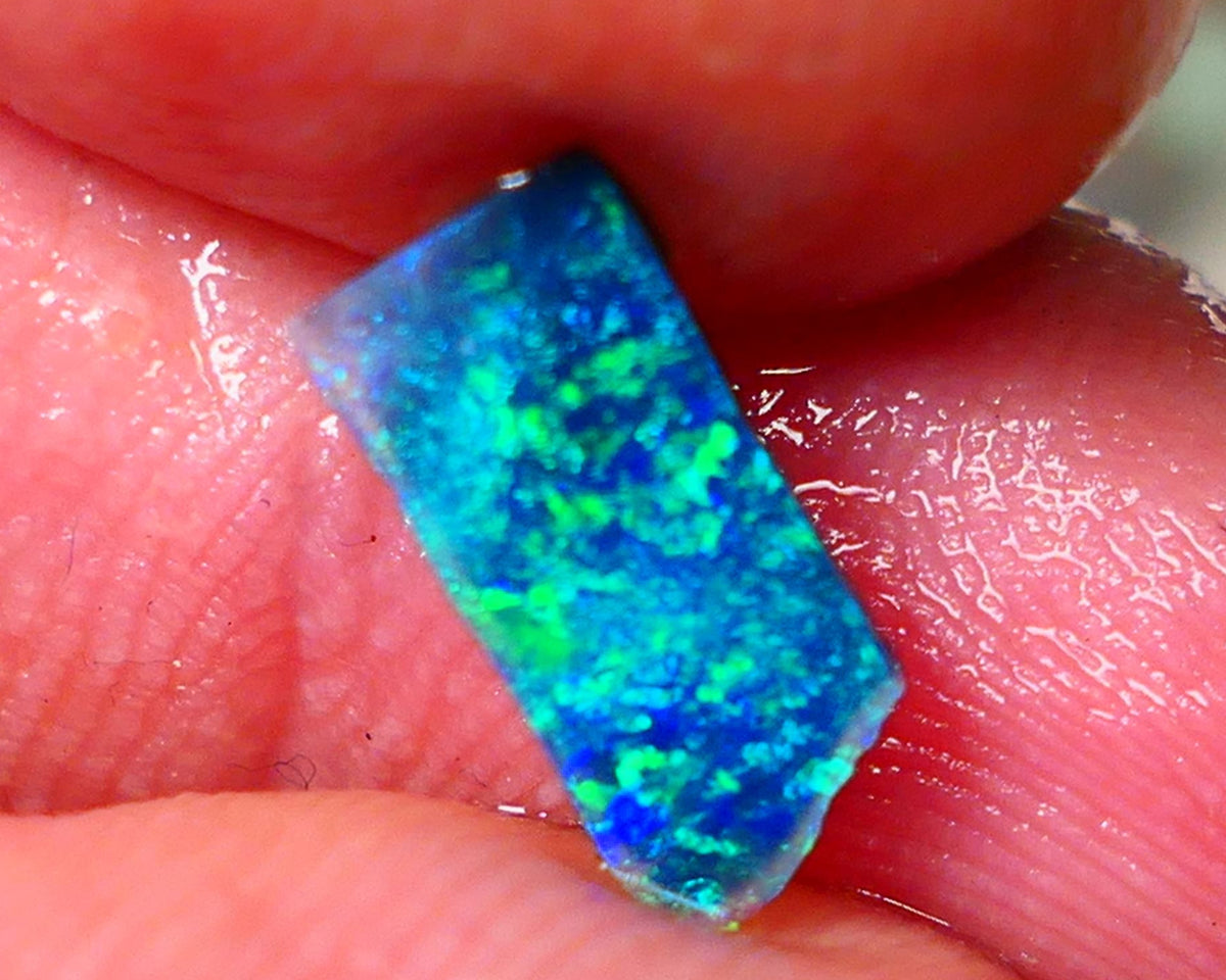 THANK U  AUCTION Gorgeous L/Ridge Black opal rub/rough/preform 0.60cts Suitable for inlay or backing Stunning Greens & blues 11x5x1.6mm NS354