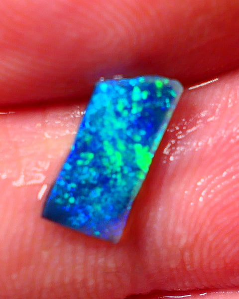 THANK U  AUCTION Gorgeous L/Ridge Black opal rub/rough/preform 0.60cts Suitable for inlay or backing Stunning Greens & blues 11x5x1.6mm NS354