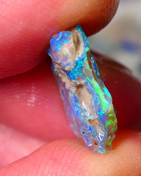 Lightning Ridge Knobby opal rough showing nice bright colours details to come 5.00cts 17x13x4mm ALP104