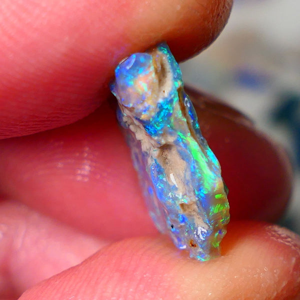 Lightning Ridge Knobby opal rough showing nice bright colours details to come 5.00cts 17x13x4mm ALP104