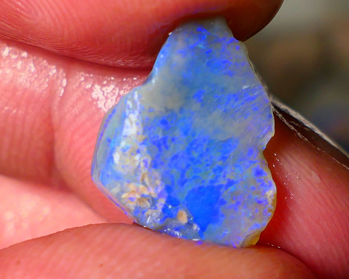 Lightning Ridge Seam opal rough 5.50cts showing nice bright blue colours 17x10x4mm ALP124