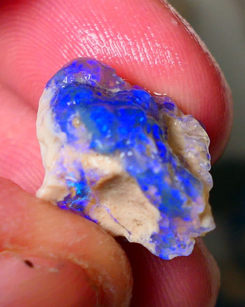 Lightning Ridge Knobby opal rough showing nice bright Deep blue colours 13.00cts 19x1x11mm ALP121