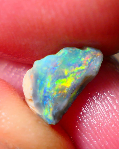 Lightning Ridge Small Gemmy Gamble opal rough  1.65cts showing Reds & bright Multifires 10x6x5mm ALP133