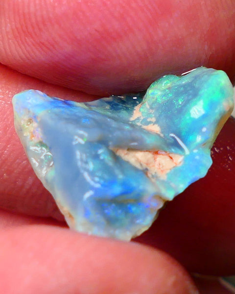 Lightning Ridge Gamble Dark base opal rough 9.75cts showing nice bright colours 18x17x8mm ALP134