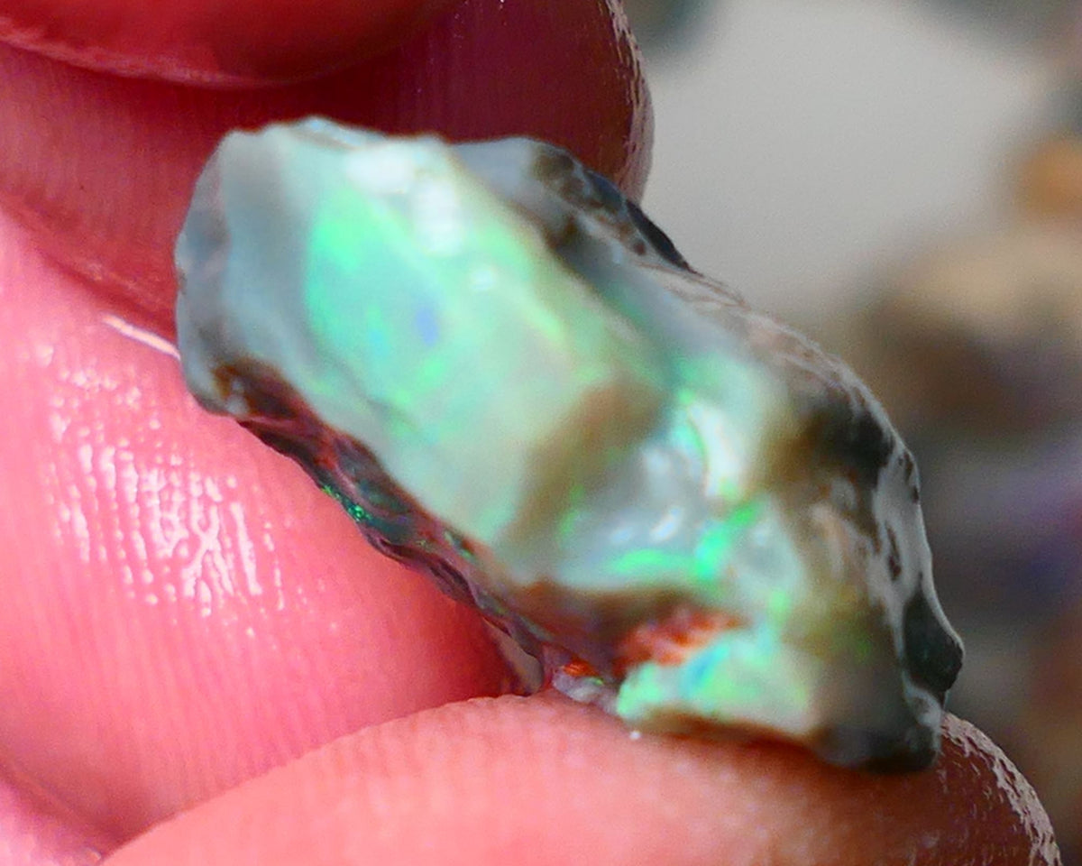 Lightning Ridge Knobby opal rough 15.50cts showing nice bright Multi colours 21x19x8mm ALP135