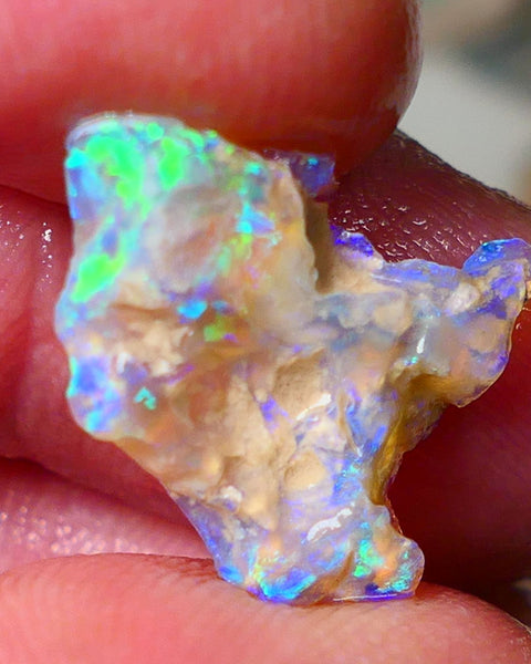 Lightning Ridge Gamble Crystal opal rough 4.50cts showing nice bright colours 19x16x4mm ALP137