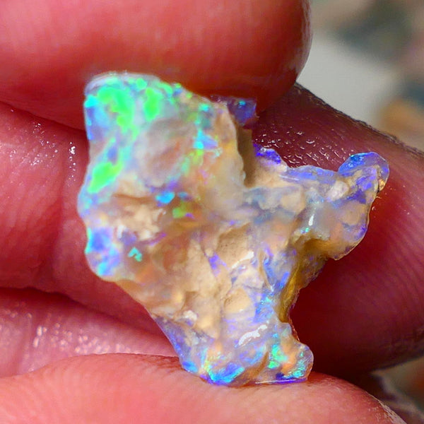 Lightning Ridge Gamble Crystal opal rough 4.50cts showing nice bright colours 19x16x4mm ALP137