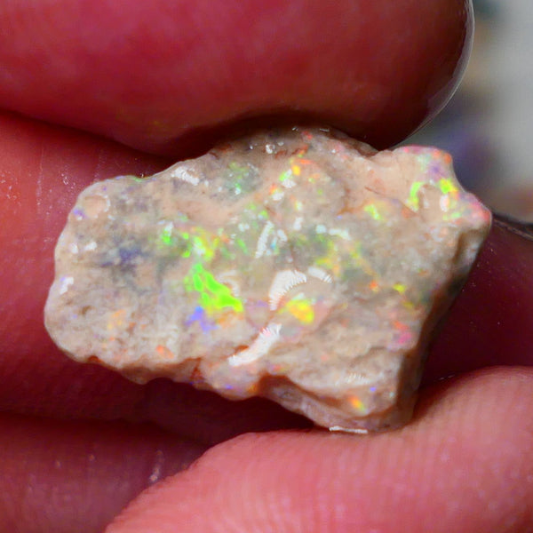 Lightning Ridge Gamble knobby opal formation rough showing Vibrant bright Multi colours 17x12x7mm AL139