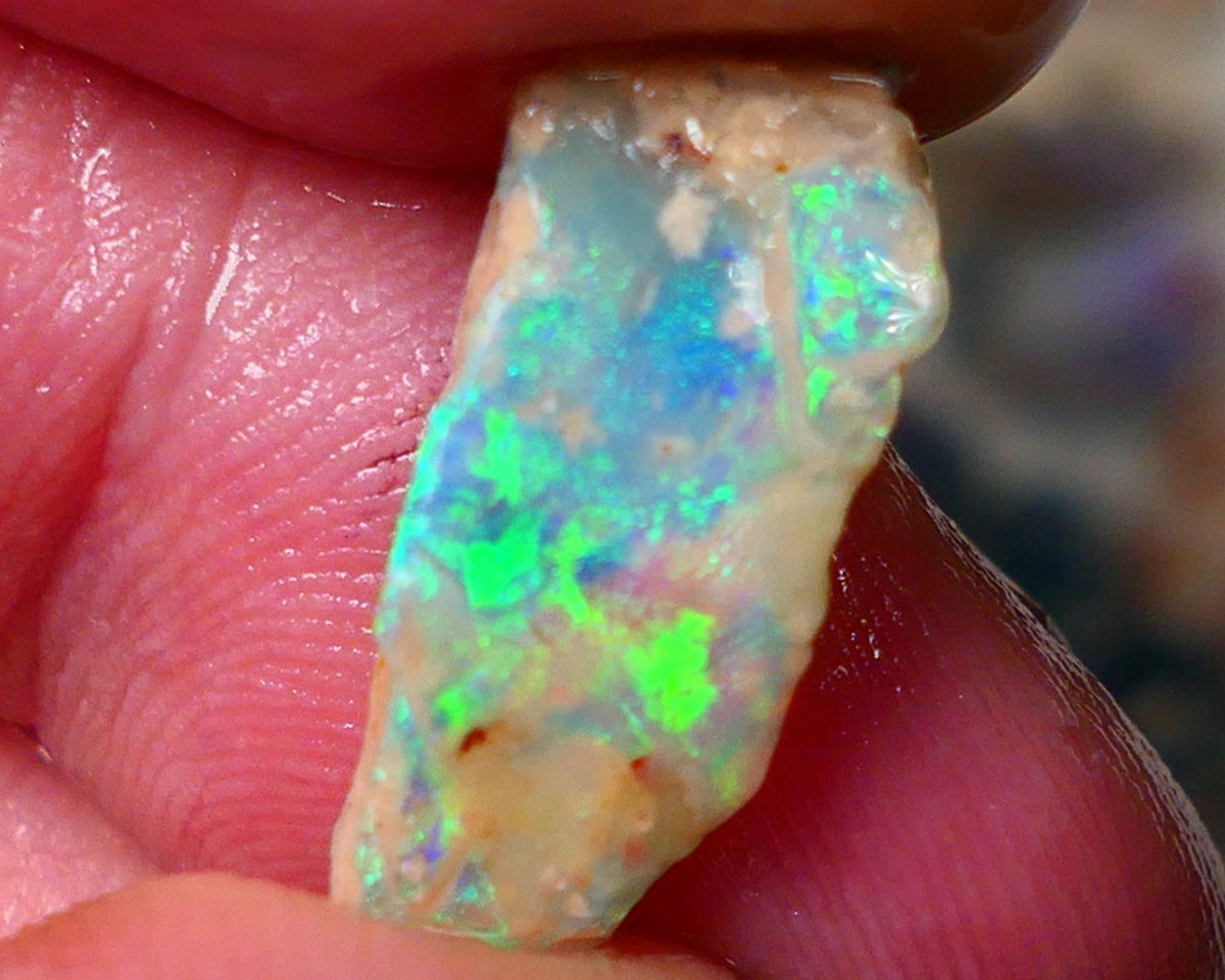 Lightning Ridge Gamble Crystal opal rough 4.7cts  showing nice bright Multi colours 20x8x5mm ALP140