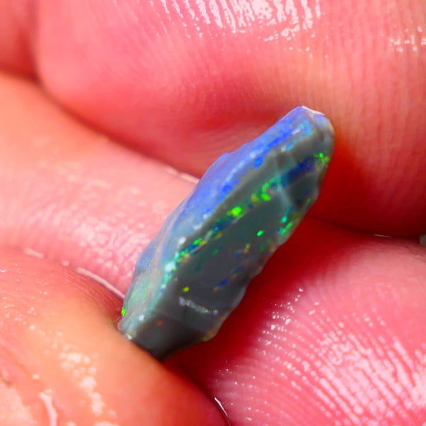 Lightning Ridge Small Cutters Seam opal rough 2.65cts showing Gorgeous bright Multi Colours 13x8x4mm AL153