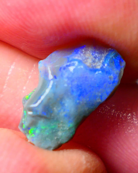 Lightning Ridge Small Cutters Seam opal rough 2.65cts showing Gorgeous bright Multi Colours 13x8x4mm AL153