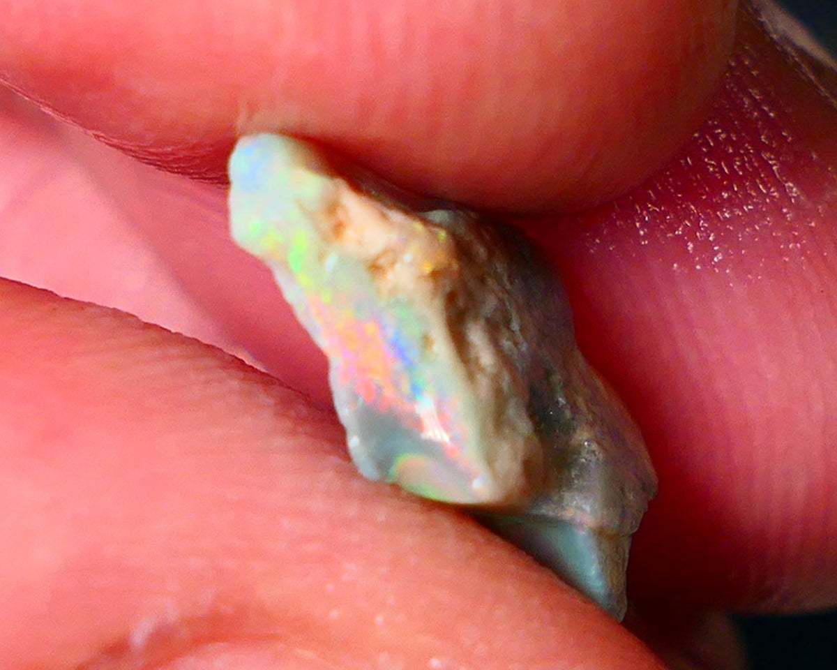 Lightning Ridge Small Cutters Seam opal rough 3.00cts showing Lovely bright Reds/Orange/Yellow 14x9x4mm ALP156