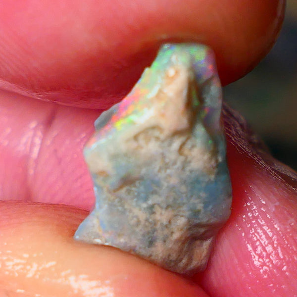 Lightning Ridge Small Cutters Seam opal rough 3.00cts showing Lovely bright Reds/Orange/Yellow 14x9x4mm ALP156