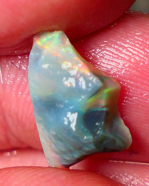 Lightning Ridge Small Cutters Seam opal rough 3.00cts showing Lovely bright Reds/Orange/Yellow 14x9x4mm ALP156