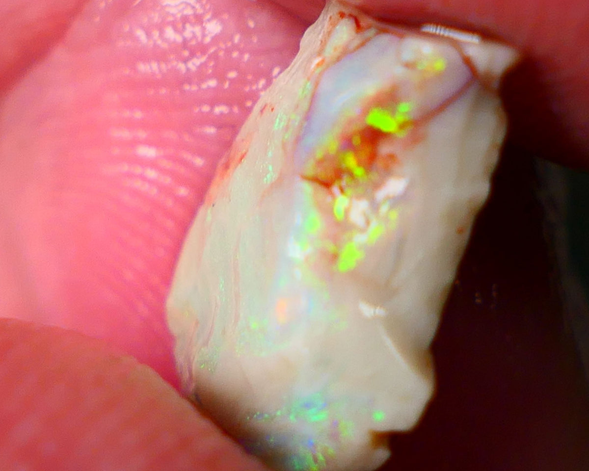 Lightning Ridge Seam opal rough 3.15cts Gorgeous Vibrant & Super bright Multifires 13x10x4mm ALP150