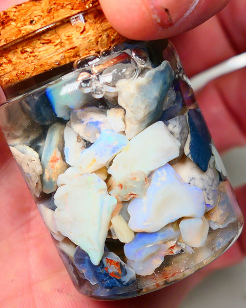 Lightning Ridge Rough Opal 150cts Mixed Potch & colours  15mm to chip size range Auction32(jar1)