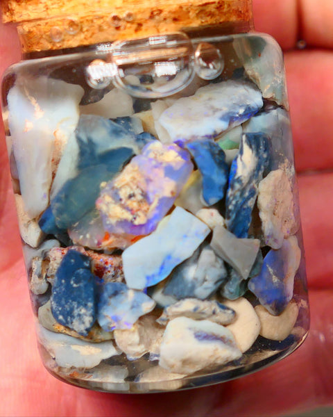 Lightning Ridge Rough Opal 150cts Mixed Potch & colours  15mm to chip size range Auction35(jar4)