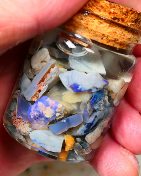 Lightning Ridge Rough Opal 150cts Mixed Potch & colours  15mm to chip size range Auction35(jar4)