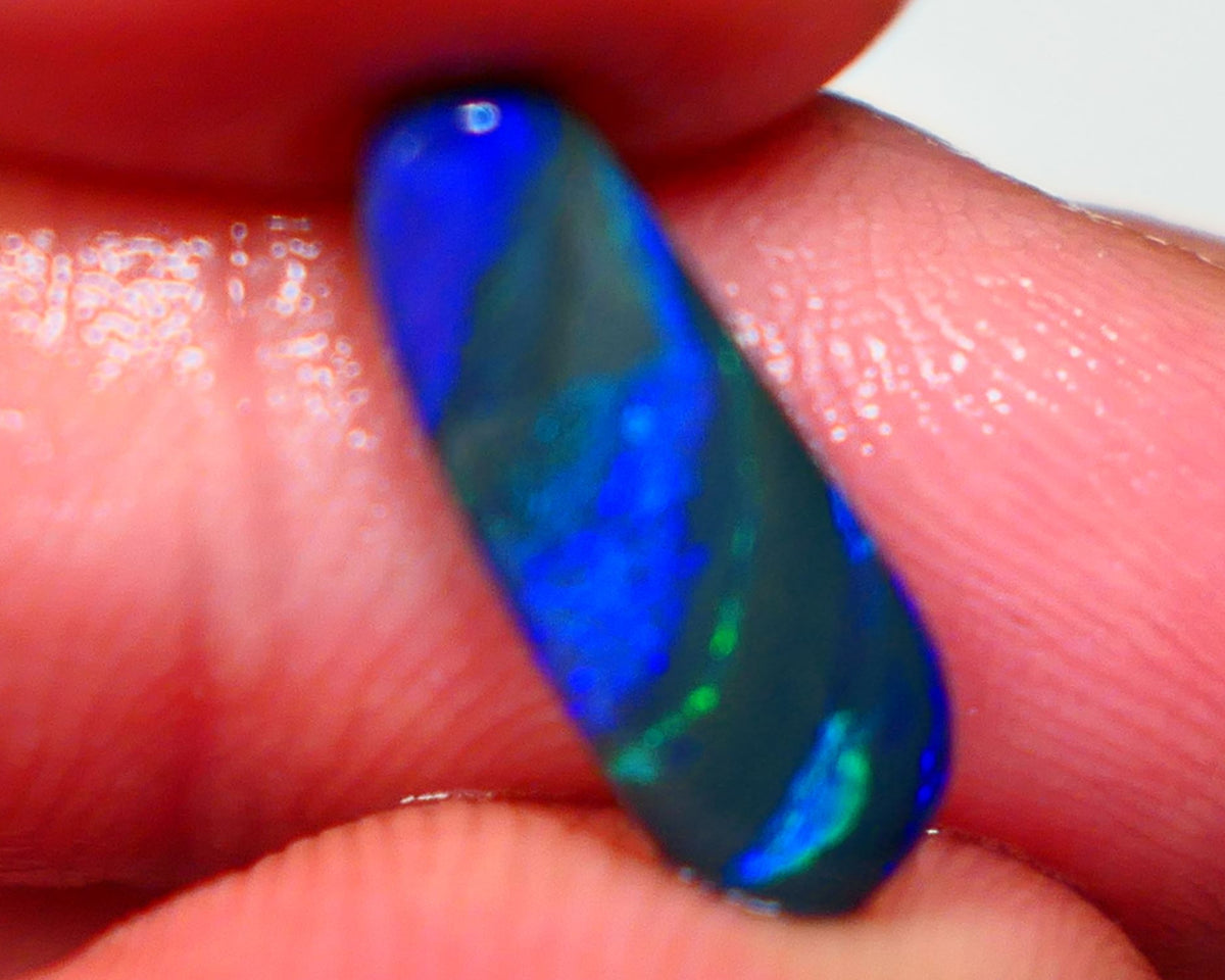 XMAS THANK U AUCTION7  MULGA Black opal rub/rough/preform 1.75cts Stunning Blue and Green Fires finish this Gem 15x5x2.5mm Auction37