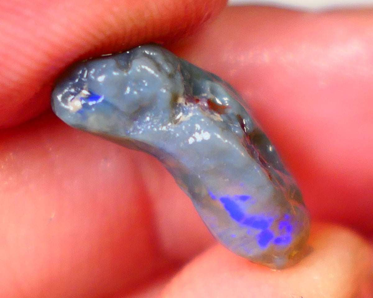 Bright & Colourful untouched knobby dark base 6.40cts L/Ridge Bright Vibrant Blues colours to cut 18x10x6mm Auciton47