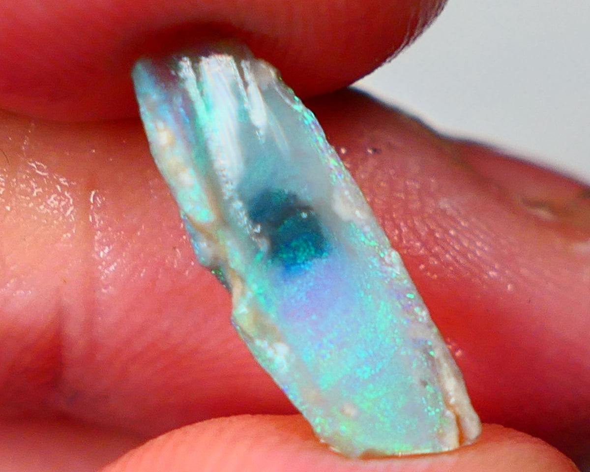 Gorgeous L/Ridge Dark Crystal opal rub/rough 1.40cts Suitable for inlay or backing Stunning Greens & blues 17x6x2mm Auction44