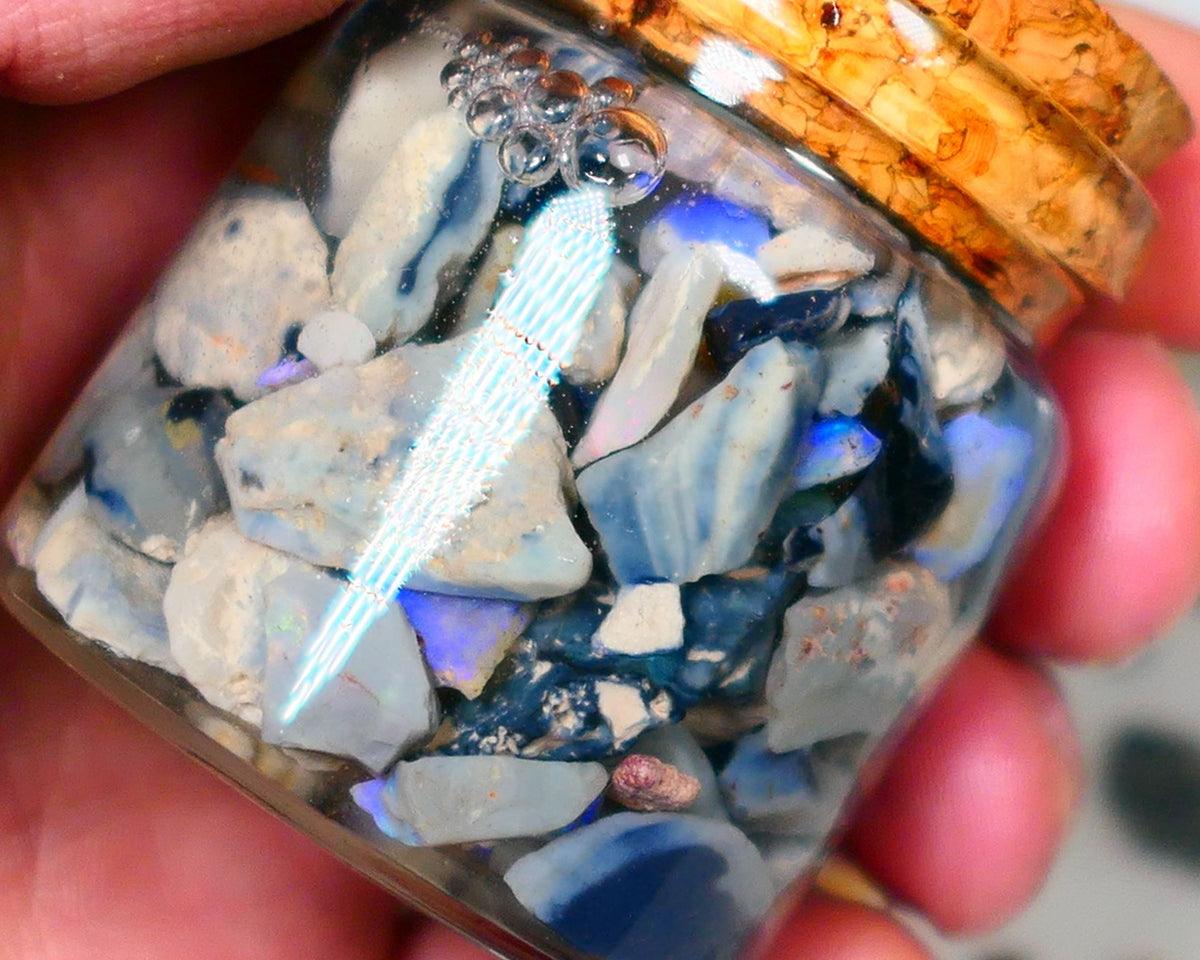 Lightning Ridge Rough Opal 260cts Potch & some Colours to go at and explore 16mm to chip size Auction75(Jar8)