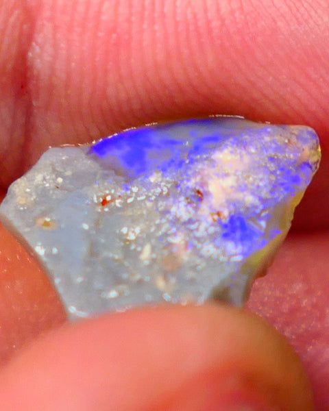 Lightning Ridge Rough rub Opal 3.15cts Dark Base blue dominant fires to cut and polish 15x13x3mm Auction81