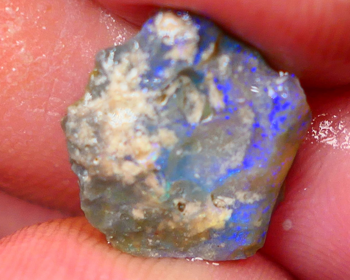 Lightning Ridge Rough knobby Opal 3.60cts Bight Blue colours to expose & explore 14x12x4mm Auction88