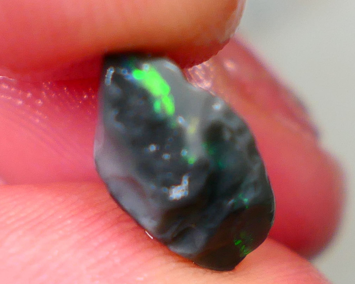 Pea Knobby L/Ridge Rough Black opal 3.20cts small sized but packing a Bright Multicolour bar to chase and explore 13x9x5mm Auction87