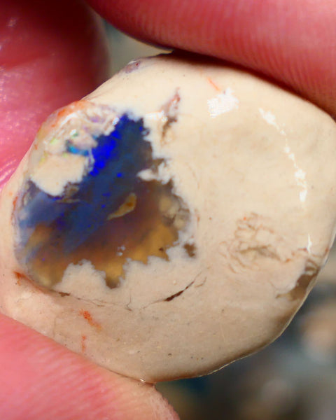 Lightning Ridge Rough Opal Blue on Black/Dark Crystal 52.00cts Big sized Gamble Knobby formation 29x19x16mm Auction105