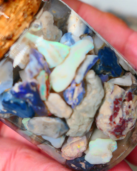 Lightning Ridge Rough Opal 180cts Potch & Colours to go at and explore 15mm to chip size Auction113(Jar6)