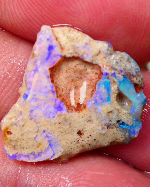 Lightning Ridge Rough Seam opal formation rub/rough 8.00cts showing interesting exposed faces 19x18x5mm Auciton121