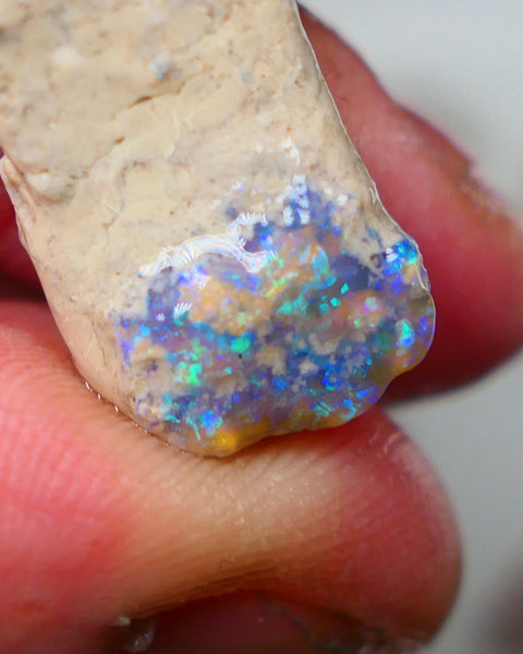 Lightning Ridge Dark Base Crystal knobby opal formation rough 13.50cts Showing nice Blue/green tones of colour 30x12x7mm Auction150